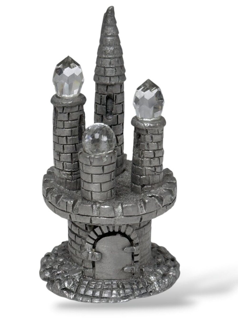Spoontiques Vintage Miniature Castle Pewter and Crystal Collectible 1985 CM491